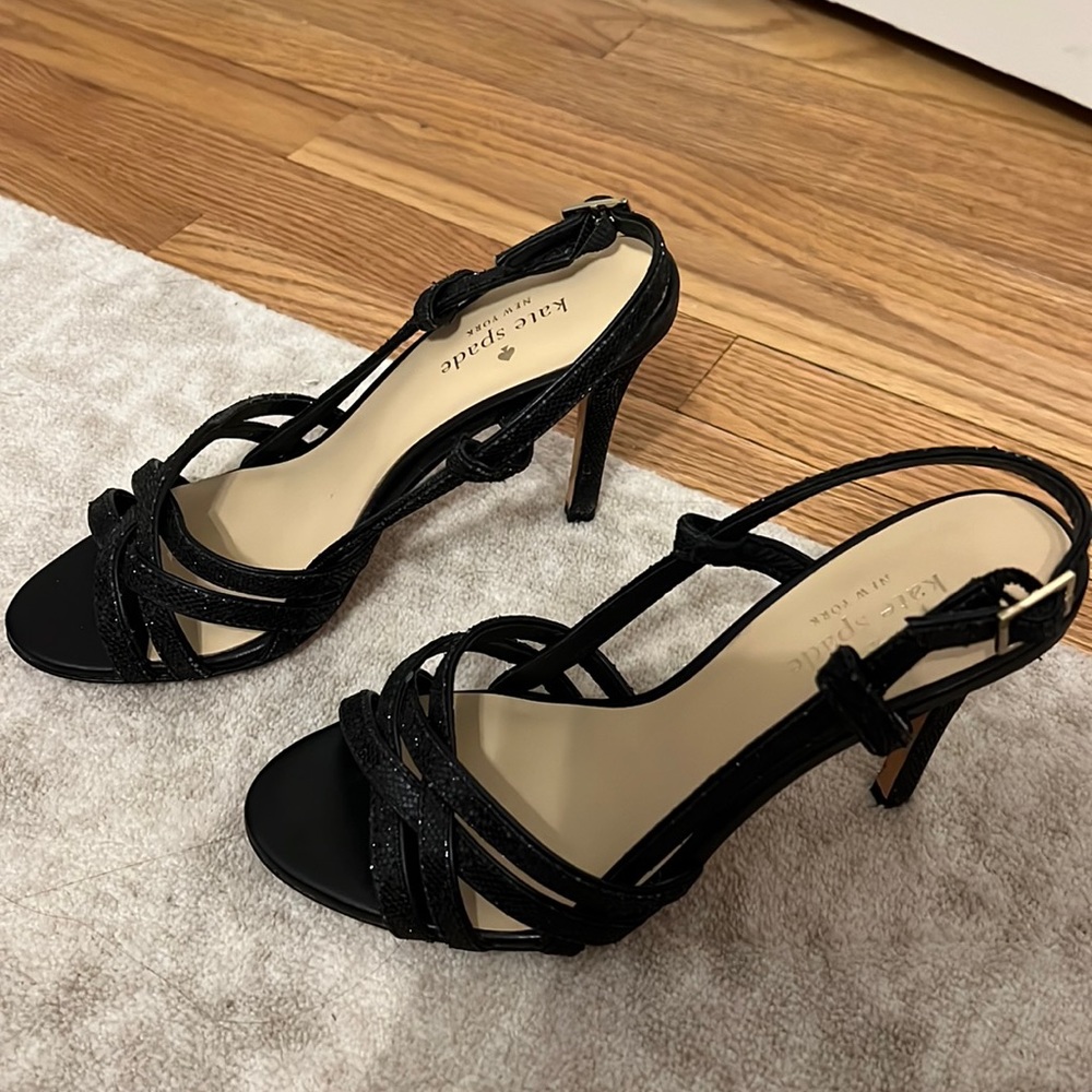 Kate Spade black sparkle sandal heels